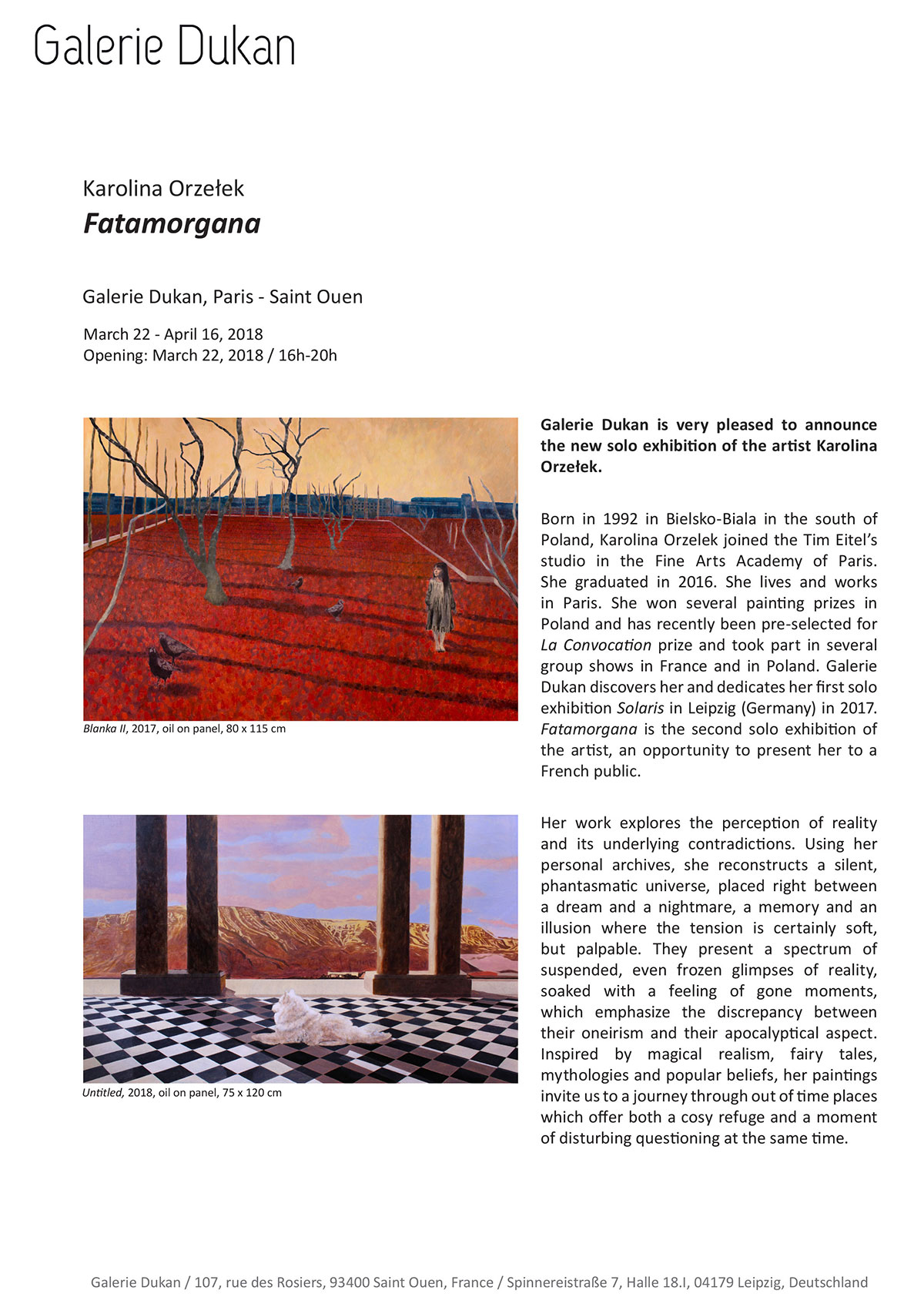 "Press release, "Fatamorgana"", March 22, 2018