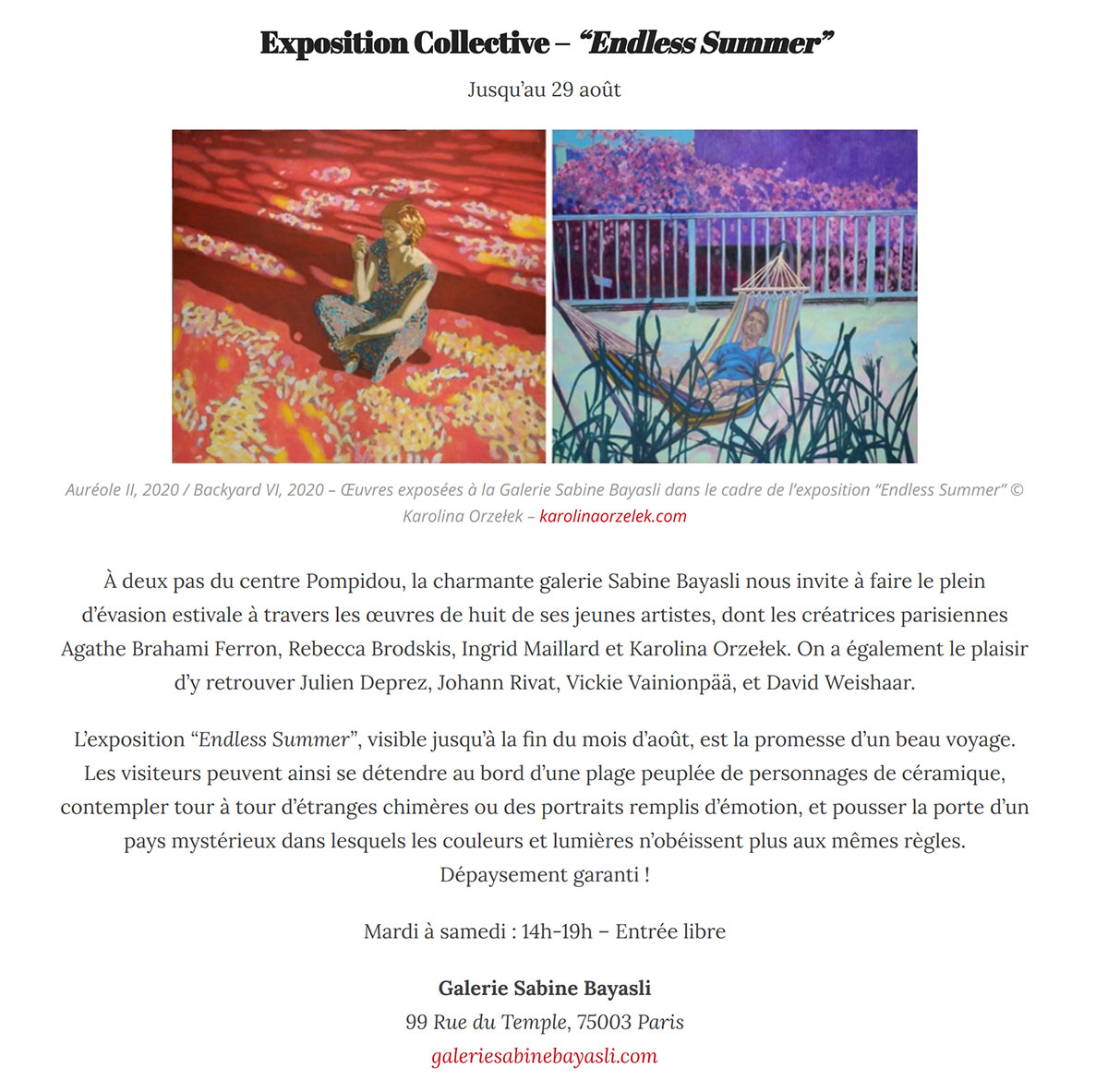 "Août 2020 : 10 expos estivales à ne pas manquer dans l’est parisien", Paris Lights Up, August 3, 2020