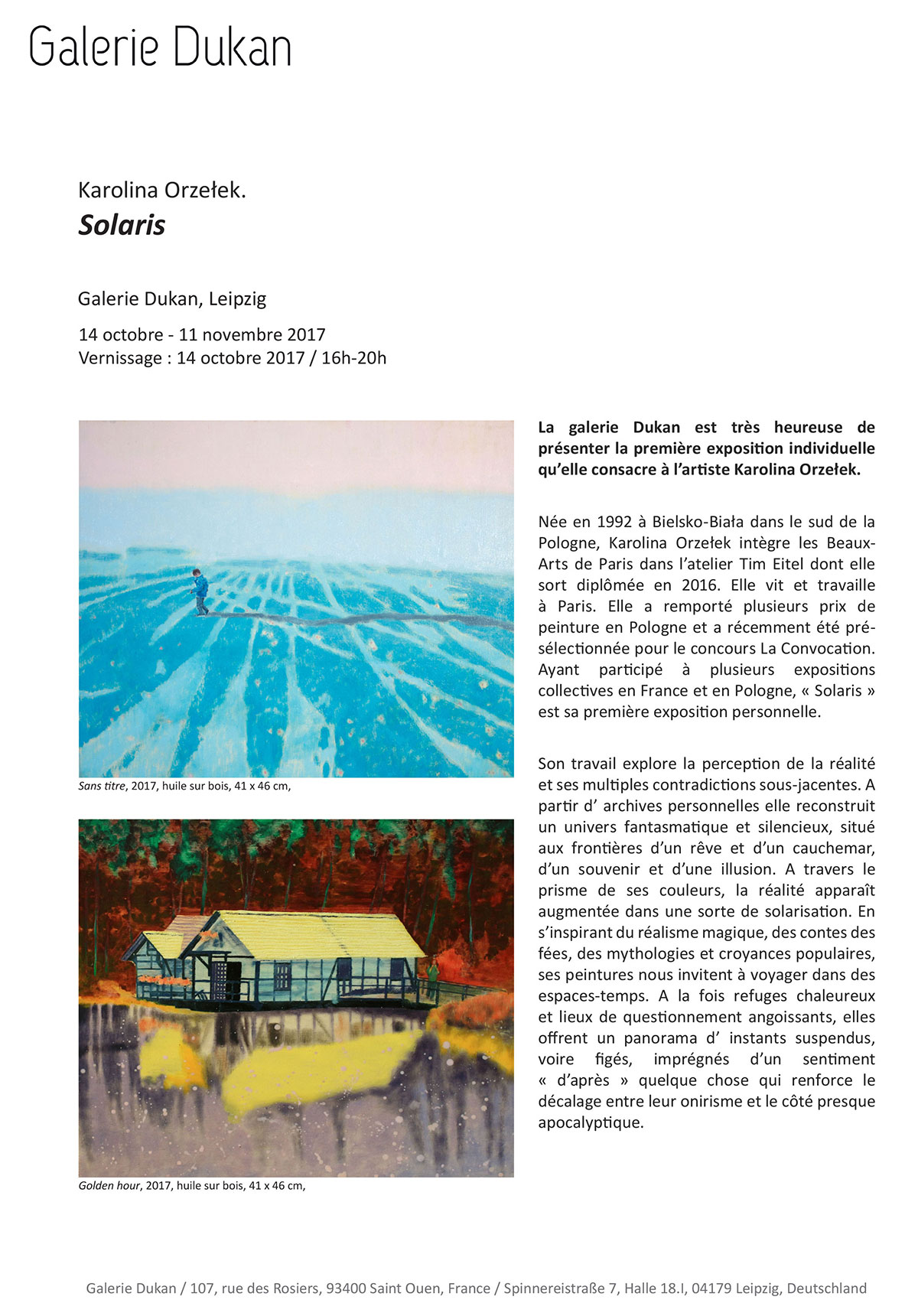 "Press release, "Solaris"", October 14, 2017
