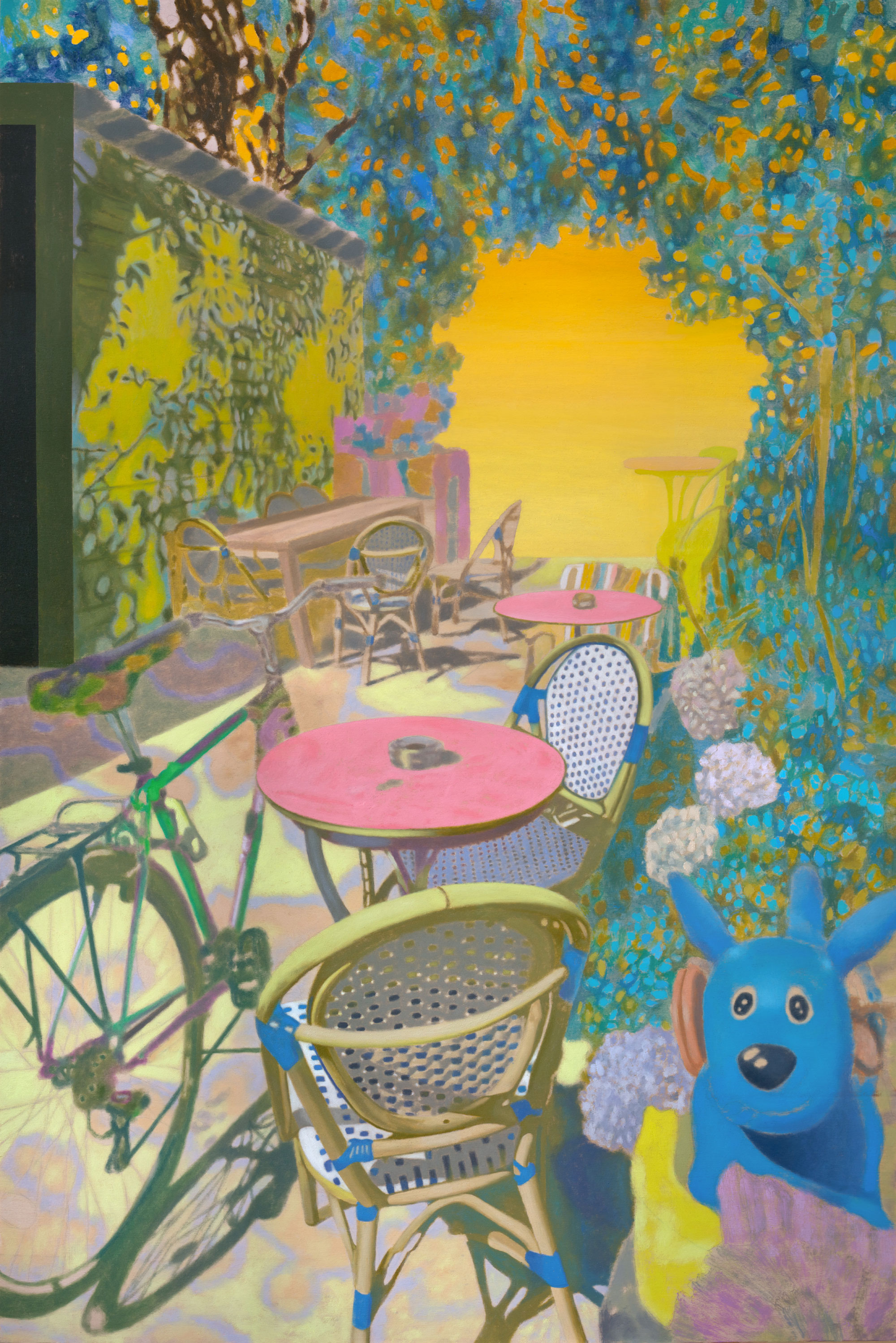 Karolina Orzełek, "Blue dog", 2021, 80 x 120 cm, oil on panel