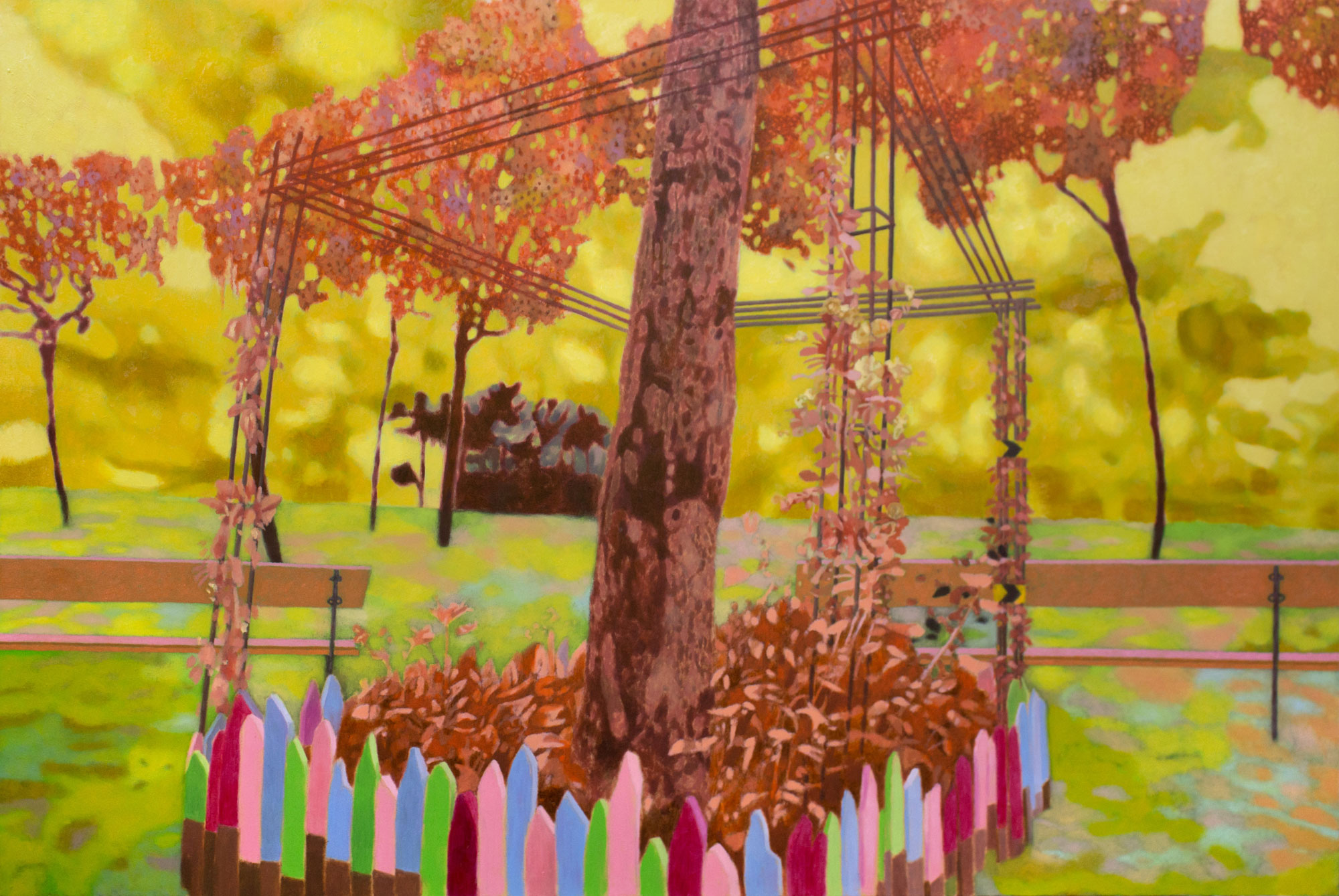 Karolina Orzełek, "No trespassing", 2020, 120 x 80 cm, oil on panel