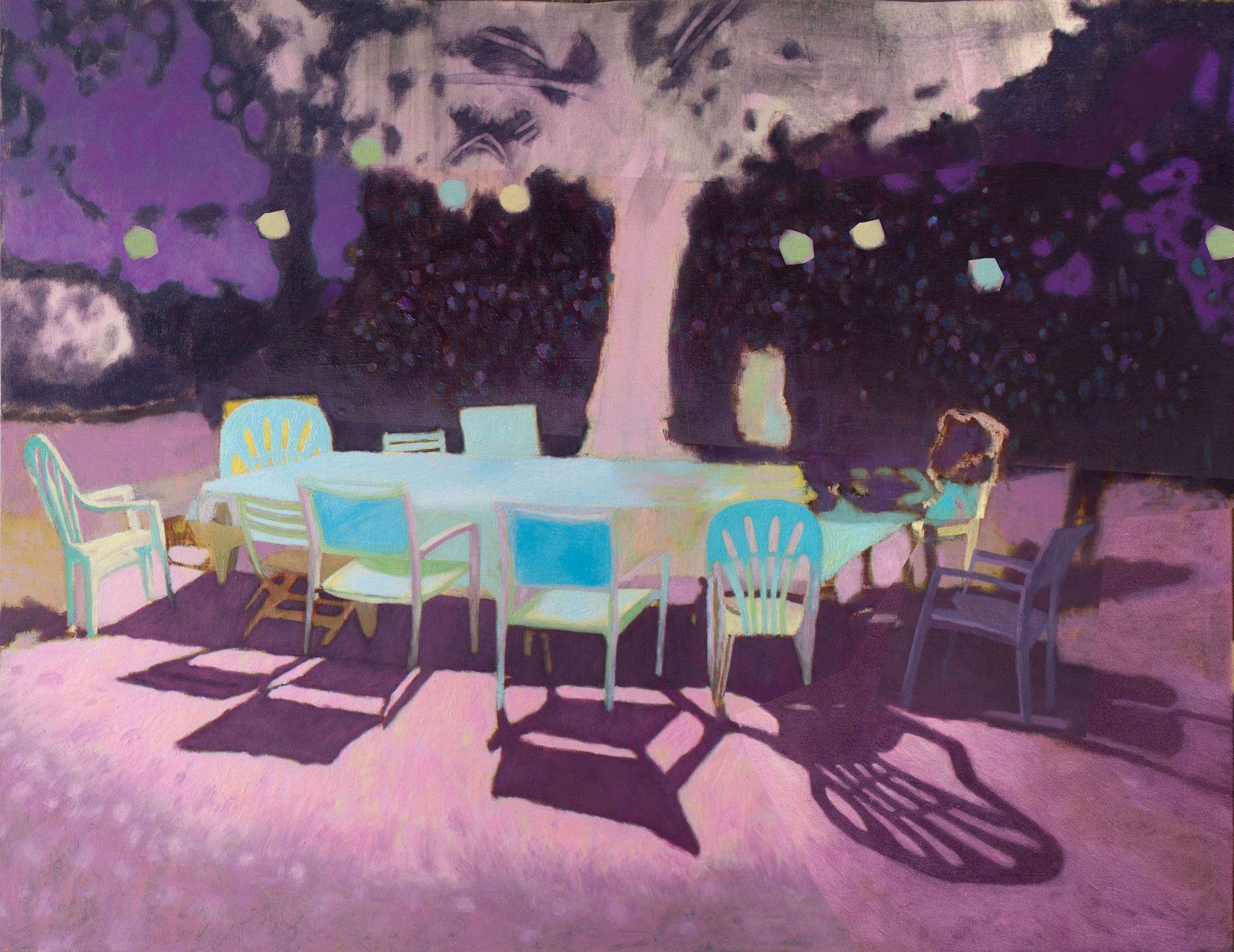 Karolina Orzełek, "Garden party III", 2019, 65 x 50 cm, oil on panel