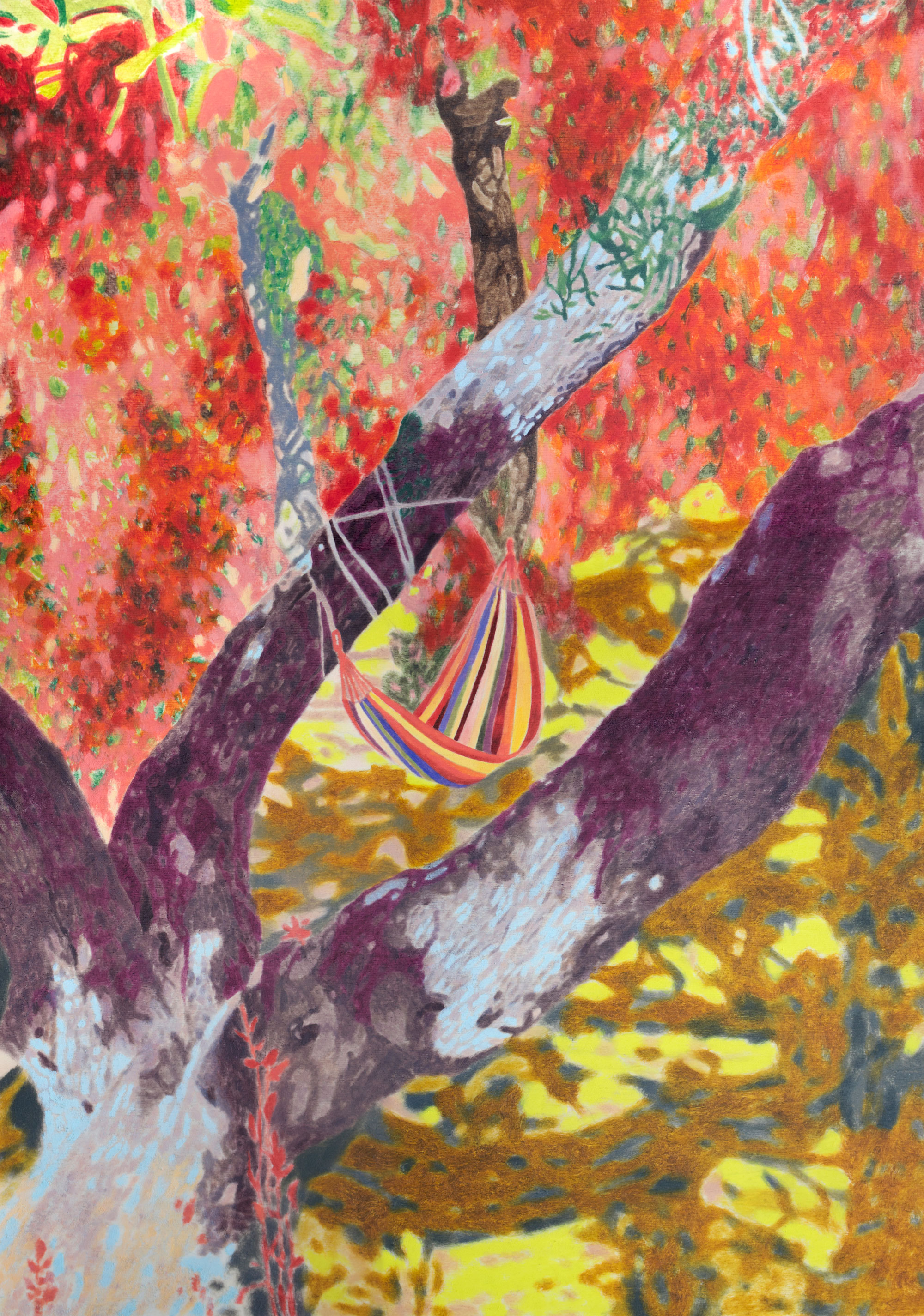 Karolina Orzełek, "Cocoon", 2022, 53 x 75 cm, oil on panel