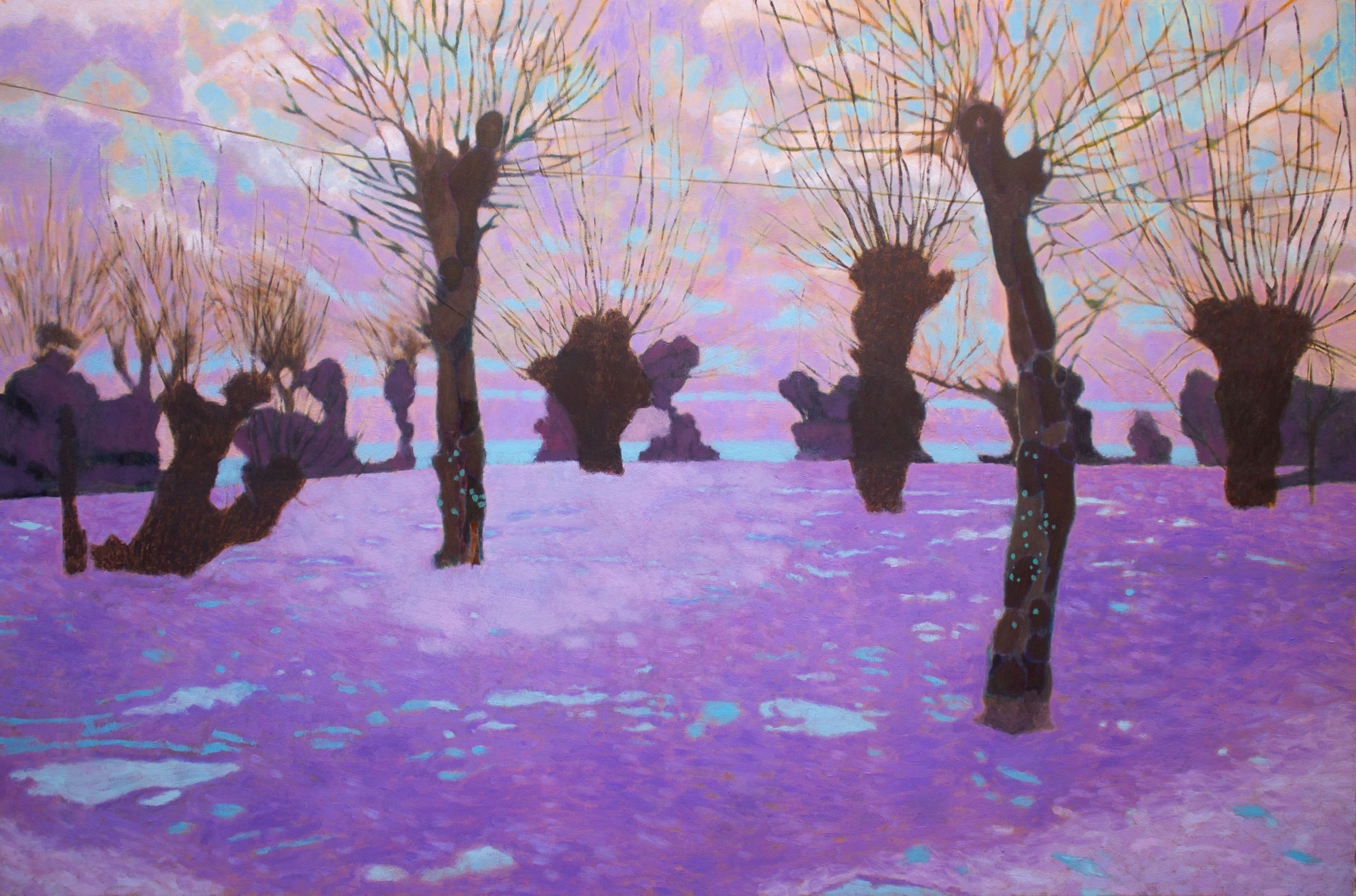 Karolina Orzełek, "White willow", 2019, 120 x 80 cm, oil on panel