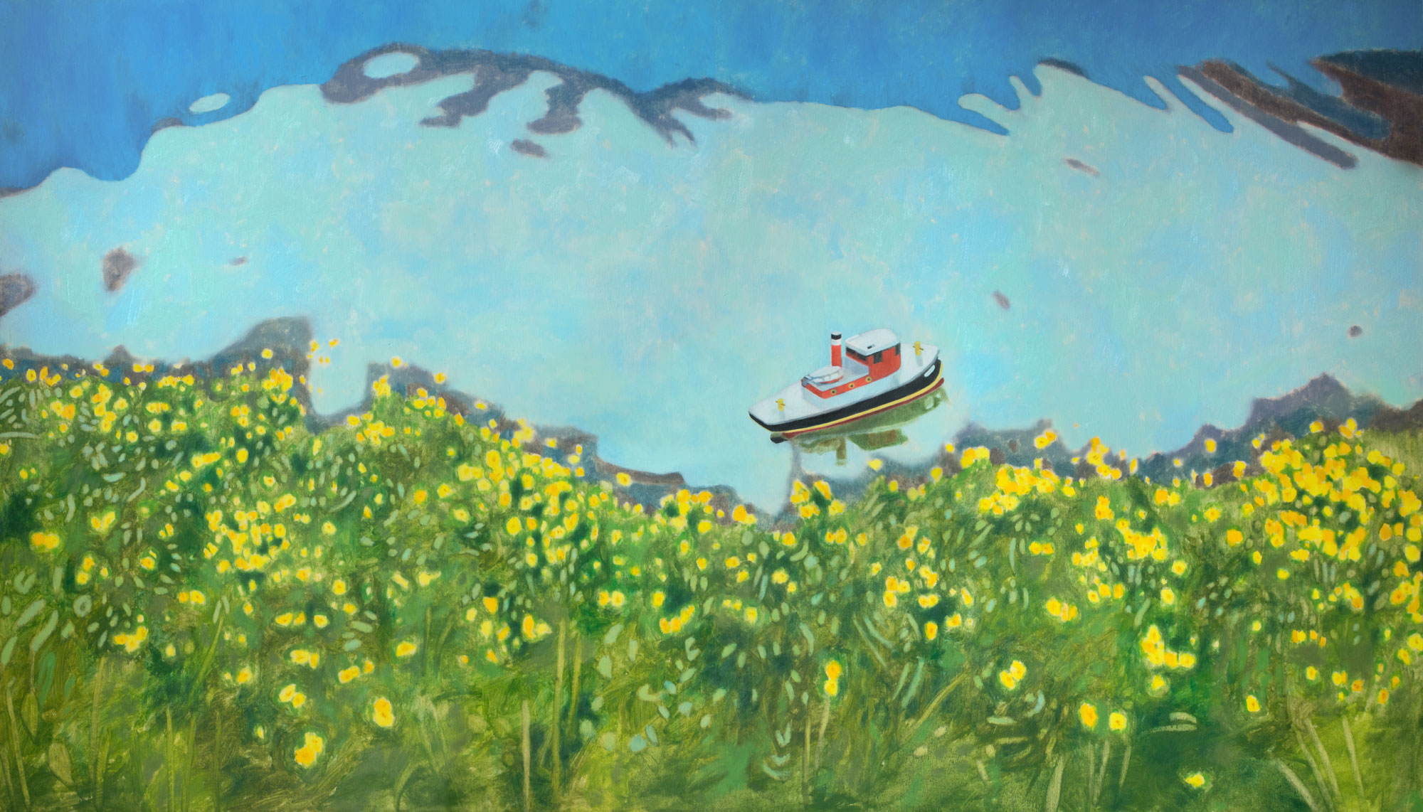 Karolina Orzełek, "Down by the water VI", 2020, 140 x 80 cm, oil on panel