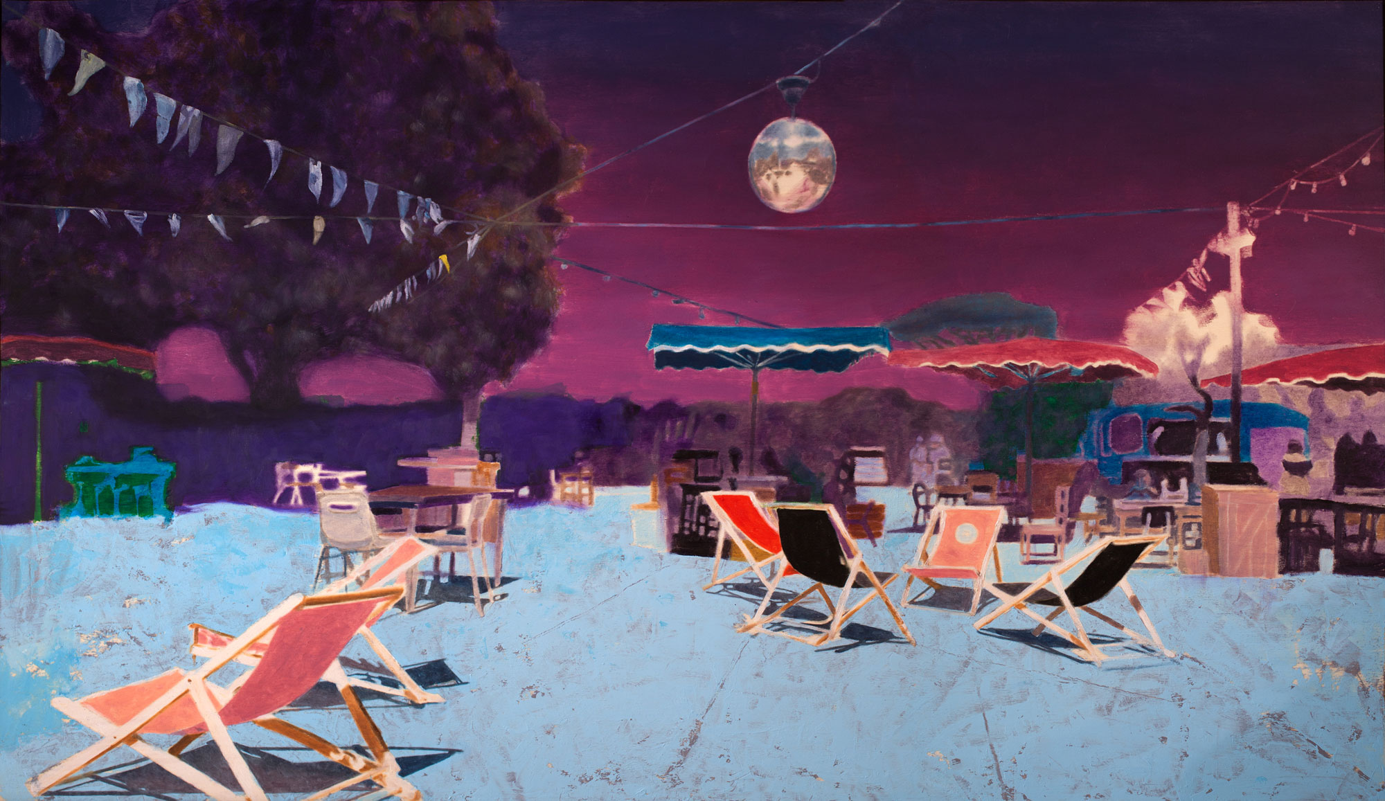 Karolina Orzełek, "Garden party I", 2018, 137 x 95 cm, oil on panel
