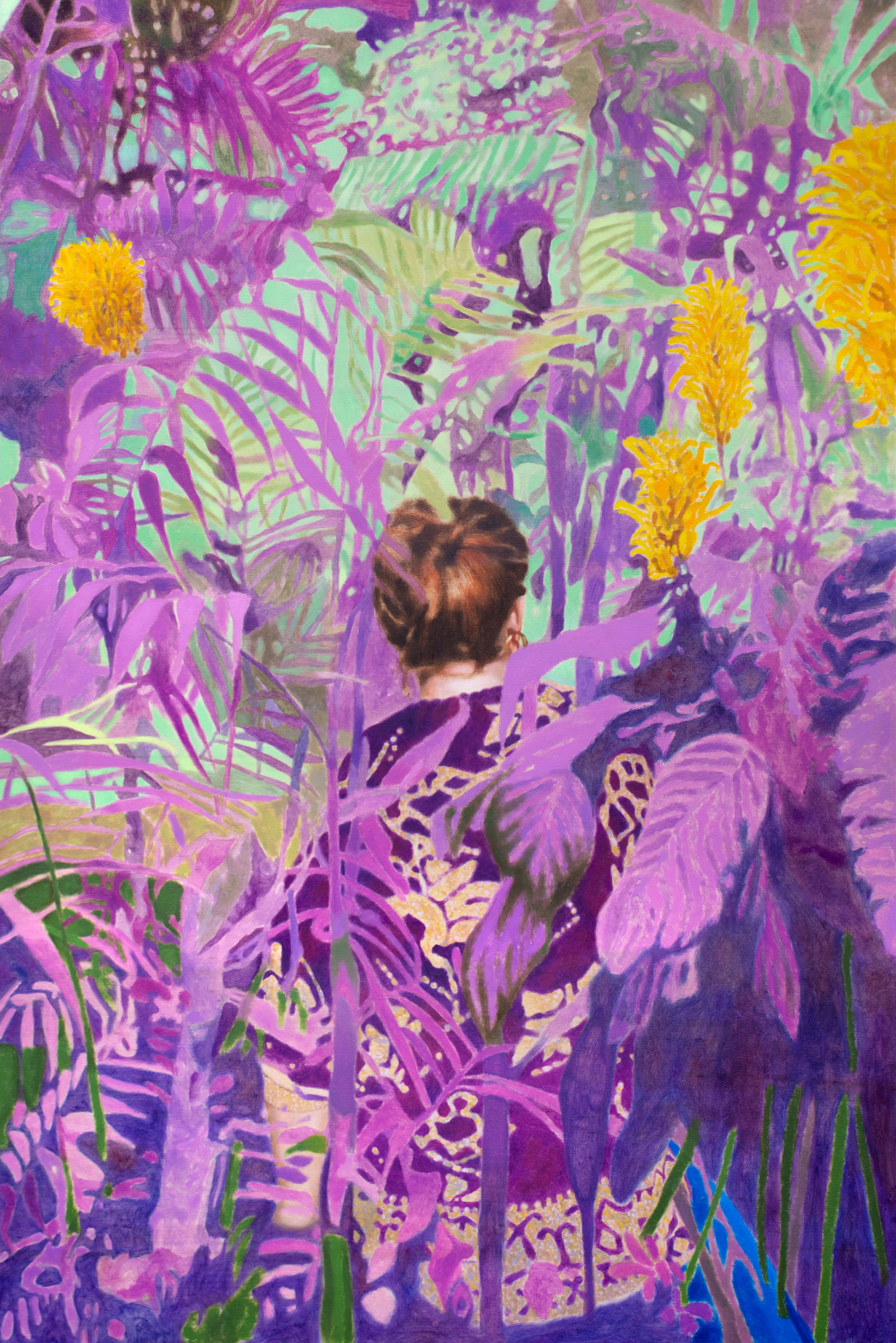Karolina Orzełek, "Cache cache", 2022, 80 x 120 cm, oil on panel